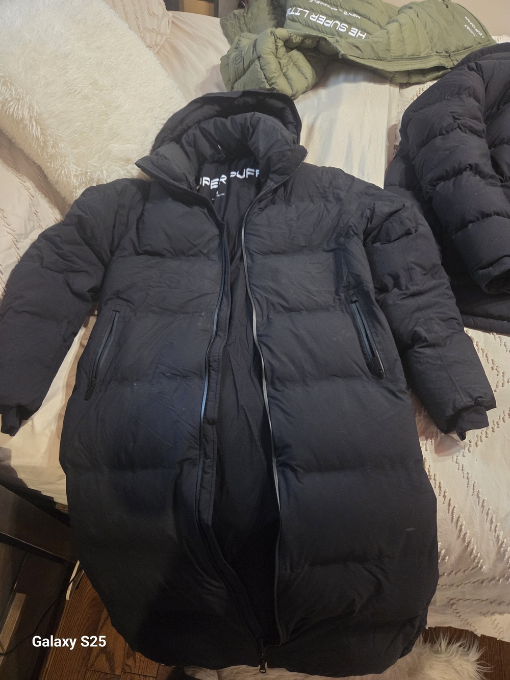 Aritzia Black Long Puffer Coat